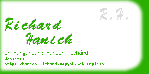 richard hanich business card