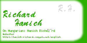 richard hanich business card